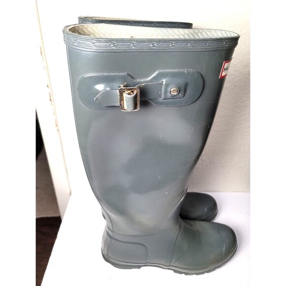 Hunter Green Tall Unisex Pull on Rain Boots Size 9M/10W - Picture 3 of 13